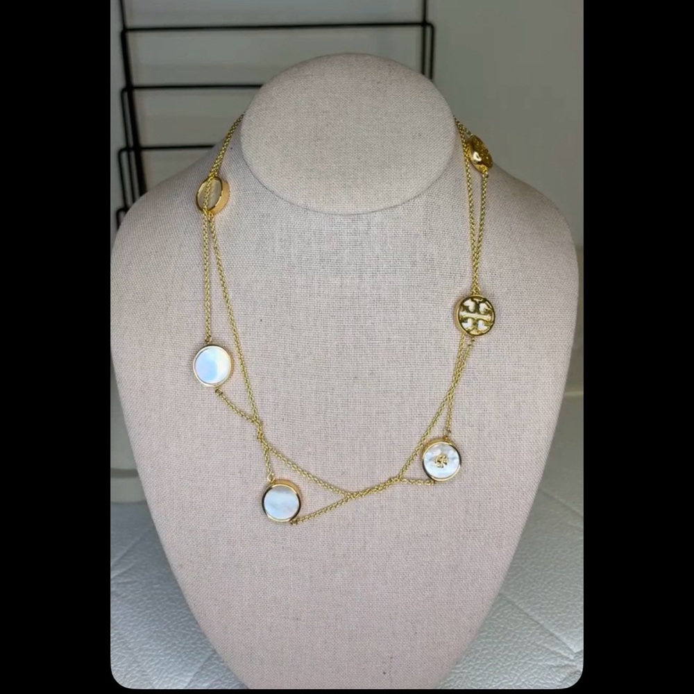 Tory Burch | Mother of Pearl Station Necklace | 38 inches